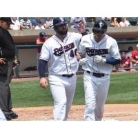 Mike Fransoso of the Somerset Patriots receives congratulations
