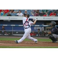 Tuffy Gosewisch of the Syracuse Chiefs reached twice and scored twice Saturday night