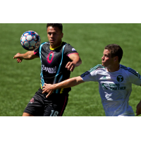 Las Vegas Lights FCs Marcelo Alatorre battles for possession vs. Portland Timbers 2