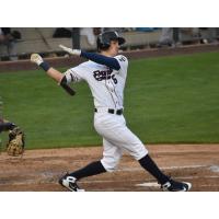 Mike Fransoso with a big swing for the Somerset Patriots