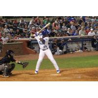 Seuly Matias at bat for the Lexington Legends