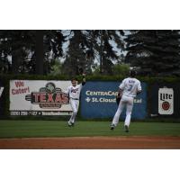 Ryan Davis of the St. Cloud Rox prepares to make a catch in the outfield