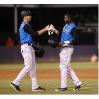 Patrick Osborn and Estevan Florial of the Tampa Tarpons