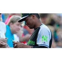 Abiatal Avelino of the Scranton-Wilkes/Barre RailRiders signs autographs