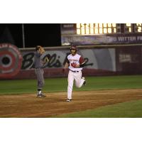 Bret Fehr of the Wisconsin Rapids Rafters circles the bases