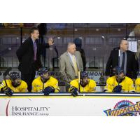 Mark Dennehy behind the bench at Merrimack College