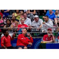 Former Washington Kastles Captain Leander Paes, Coach Murphy Jensen and DC sports announcer Wes Johnson