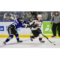 Vancouver Giants defenceman Bowen Byram handles the puck