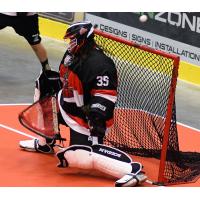 Goalie Charles Claxton with the Nanaimo Timbermen