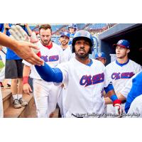 Handshakes in the Ottawa Champions dugout