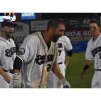 Craig Massey of the Somerset Patriots post-Gatorade dunking