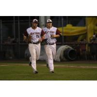 Wisconsin Rapids Rafters run in from the field