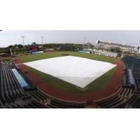 Tarp on the field at the Baseball Grounds of Jacksonville, home of the Jacksonville Jumbo Shrimp