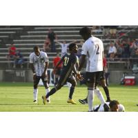 Chris Nanco of Bethlehem Steel FC celebrates his goal against the Pittsburgh Riverhounds