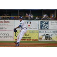 Yefri Del Rosario pitching for the Lexington Legends