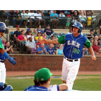 Nick Pratto of the Lexington Legends comes in to score