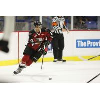 Vancouver Giants forward Justin Sourdif handles the puck