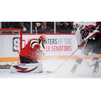 Binghamton Devils goaltender Cam Johnson vs. the Belleville Senators